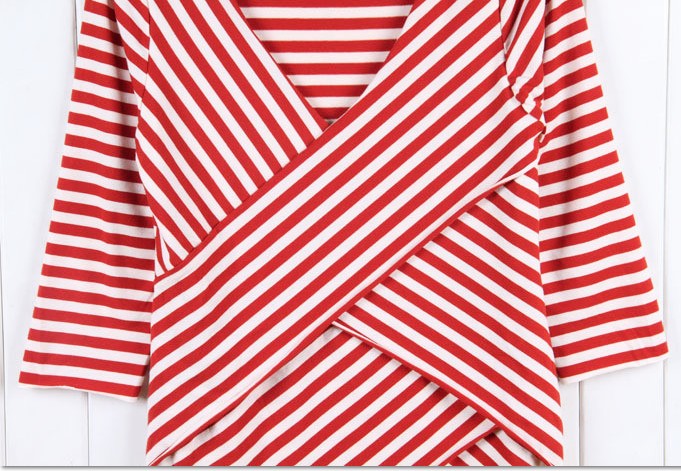 Striped sleeve shirts for women